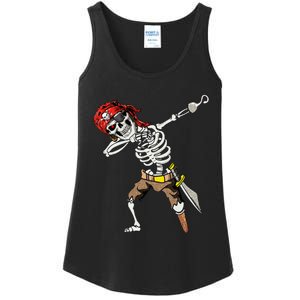 Dabbing Skeleton Pirate Halloween Jolly Roger Pirate Ladies Essential Tank