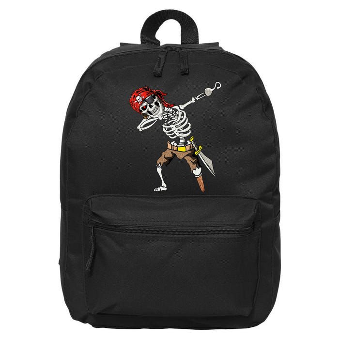 Dabbing Skeleton Pirate Halloween Jolly Roger Pirate 16 in Basic Backpack