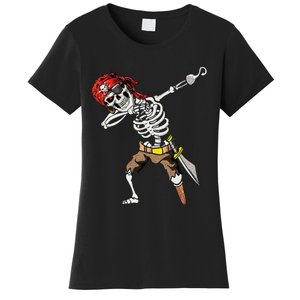 Dabbing Skeleton Pirate Halloween Jolly Roger Pirate Women's T-Shirt