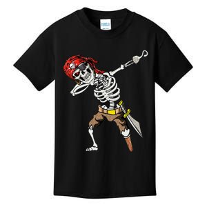 Dabbing Skeleton Pirate Halloween Jolly Roger Pirate Kids T-Shirt