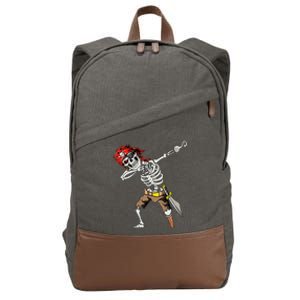 Dabbing Skeleton Pirate Halloween Jolly Roger Pirate Cotton Canvas Backpack