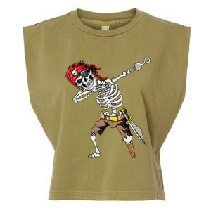 Dabbing Skeleton Pirate Halloween Jolly Roger Pirate Garment-Dyed Women's Muscle Tee