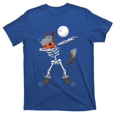 Dabbing Skeleton Pumpkin Skull Head Werewolf Dab Halloween Gift T-Shirt