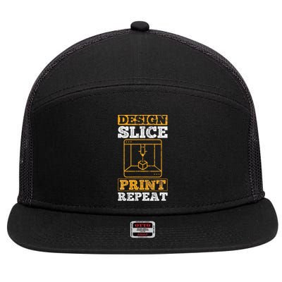 Design Slice Print Repeat 3D Printer 3D Printing 7 Panel Mesh Trucker Snapback Hat