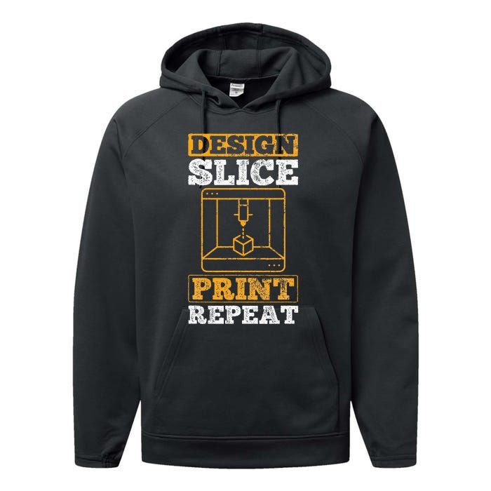 Design Slice Print Repeat 3D Printer 3D Printing Performance Fleece Hoodie