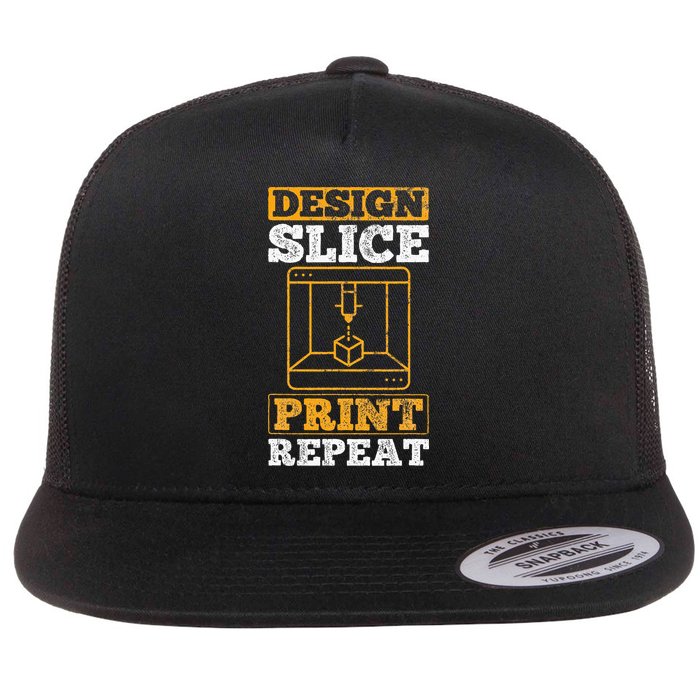 Design Slice Print Repeat 3D Printer 3D Printing Flat Bill Trucker Hat
