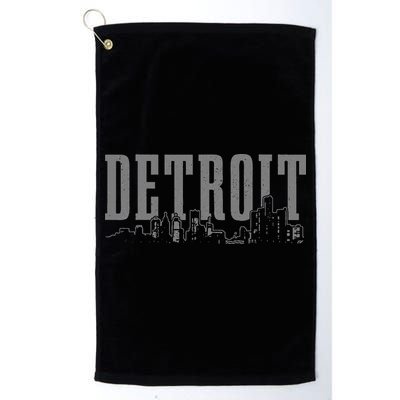 Detroit Skyline Pride Vintage Detroit Michigan Golf Towel