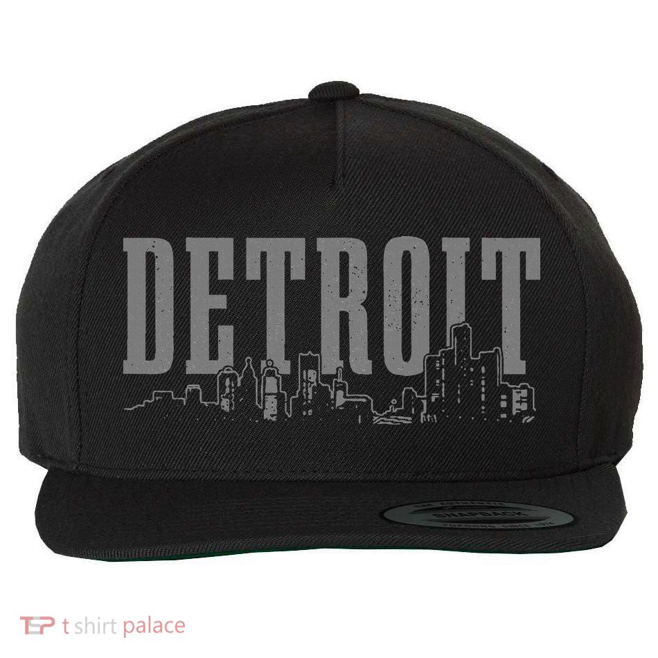 Detroit Skyline Pride Vintage Detroit Michigan Wool Snapback Cap