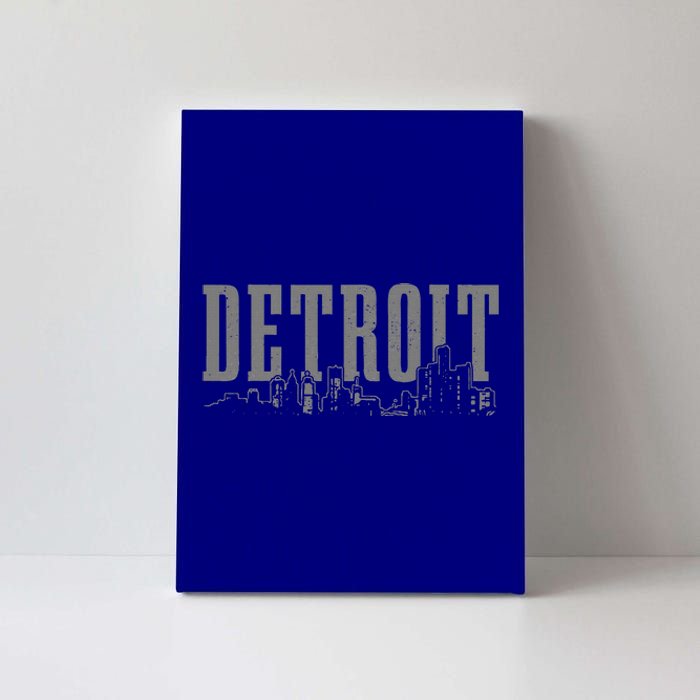 Detroit Skyline Pride Vintage Detroit Michigan Canvas