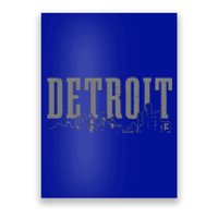 Detroit Skyline Pride Vintage Detroit Michigan Poster