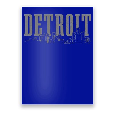 Detroit Skyline Pride Vintage Detroit Michigan Poster