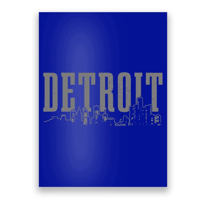 Detroit Skyline Pride Vintage Detroit Michigan Poster