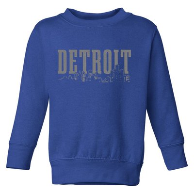 Detroit Skyline Pride Vintage Detroit Michigan Toddler Sweatshirt