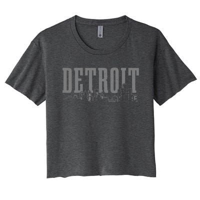 Detroit Skyline Pride Vintage Detroit Michigan Women's Crop Top Tee