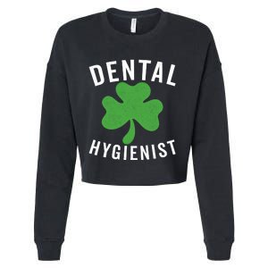 Dental St Patricks Day Shamrock Dental Hygienist Dentist Gift Cropped Pullover Crew