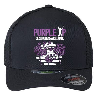 Dandelion Speading Purple Up Proud Of Military Children Flexfit Unipanel Trucker Cap