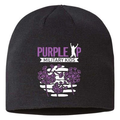 Dandelion Speading Purple Up Proud Of Military Children Sustainable Beanie