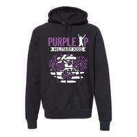 Dandelion Speading Purple Up Proud Of Military Children Premium Hoodie