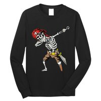 Dabbing Skeleton Pirate Halloween Jolly Roger Pirate Long Sleeve Shirt