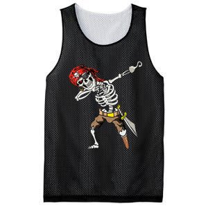 Dabbing Skeleton Pirate Halloween Jolly Roger Pirate Mesh Reversible Basketball Jersey Tank