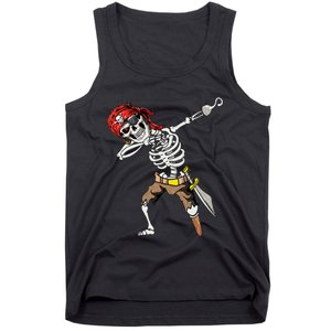 Dabbing Skeleton Pirate Halloween Jolly Roger Pirate Tank Top