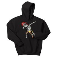 Dabbing Skeleton Pirate Halloween Jolly Roger Pirate Kids Hoodie