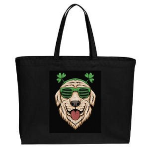 Dog Saint Patrick Day Labrador Retriever Eyeglasses St Patty Cotton Canvas Jumbo Tote