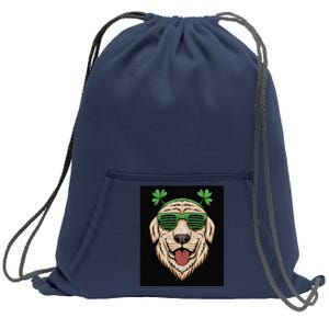 Dog Saint Patrick Day Labrador Retriever Eyeglasses St Patty Sweatshirt Cinch Pack Bag