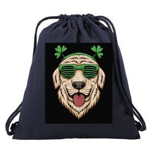 Dog Saint Patrick Day Labrador Retriever Eyeglasses St Patty Drawstring Bag