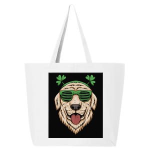 Dog Saint Patrick Day Labrador Retriever Eyeglasses St Patty 25L Jumbo Tote