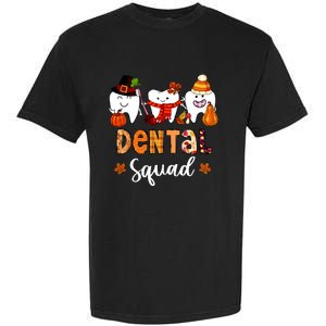 Dental Squad Pumpkin Fall Leaves Tooth Dentist Thanksgiving Garment-Dyed Heavyweight T-Shirt