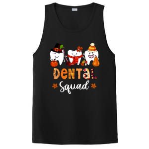 Dental Squad Pumpkin Fall Leaves Tooth Dentist Thanksgiving PosiCharge Competitor Tank