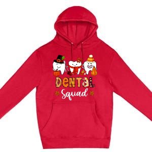 Dental Squad Pumpkin Fall Leaves Tooth Dentist Thanksgiving Premium Pullover Hoodie