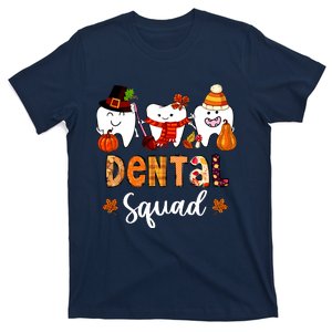 Dental Squad Pumpkin Fall Leaves Tooth Dentist Thanksgiving T-Shirt