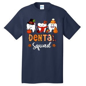 Dental Squad Pumpkin Fall Leaves Tooth Dentist Thanksgiving Tall T-Shirt