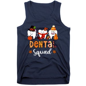 Dental Squad Pumpkin Fall Leaves Tooth Dentist Thanksgiving Tank Top