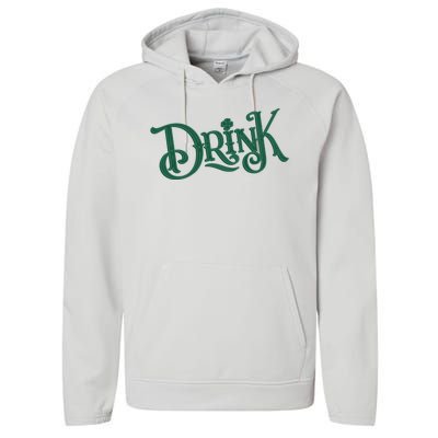 Drink St Patricks Day Festive Performance Fleece Hoodie