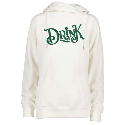 Drink St Patricks Day Festive Womens Funnel Neck Pullover Hood