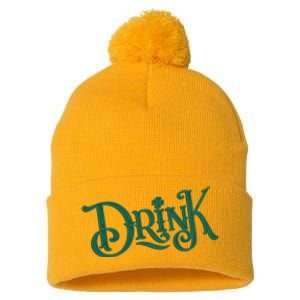 Drink St Patricks Day Festive Pom Pom 12in Knit Beanie