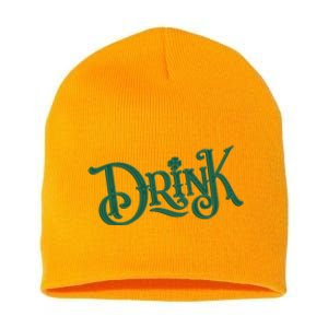 Drink St Patricks Day Festive Short Acrylic Beanie