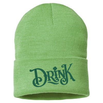 Drink St Patricks Day Festive Sustainable Knit Beanie