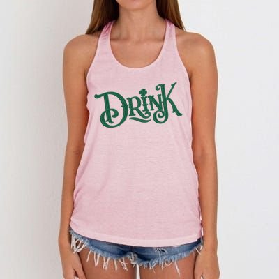 Drink St Patricks Day Festive Women's Knotted Racerback Tank