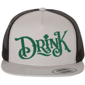 Drink St Patricks Day Festive Flat Bill Trucker Hat