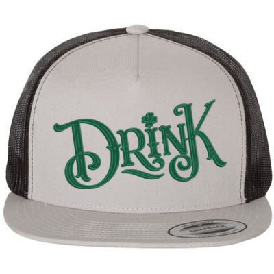 Drink St Patricks Day Festive Flat Bill Trucker Hat