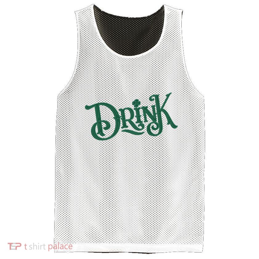 Drink St Patricks Day Festive Mesh Reversible Basketball Jersey Tank