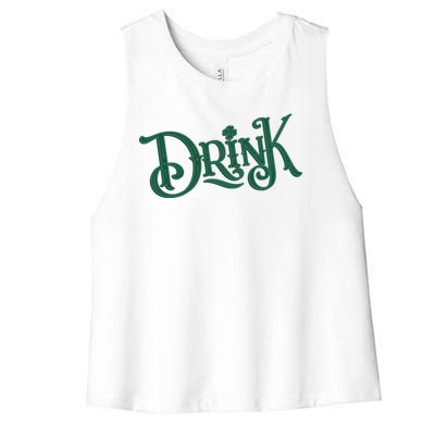 Drink St Patricks Day Festive Women's Racerback Cropped Tank