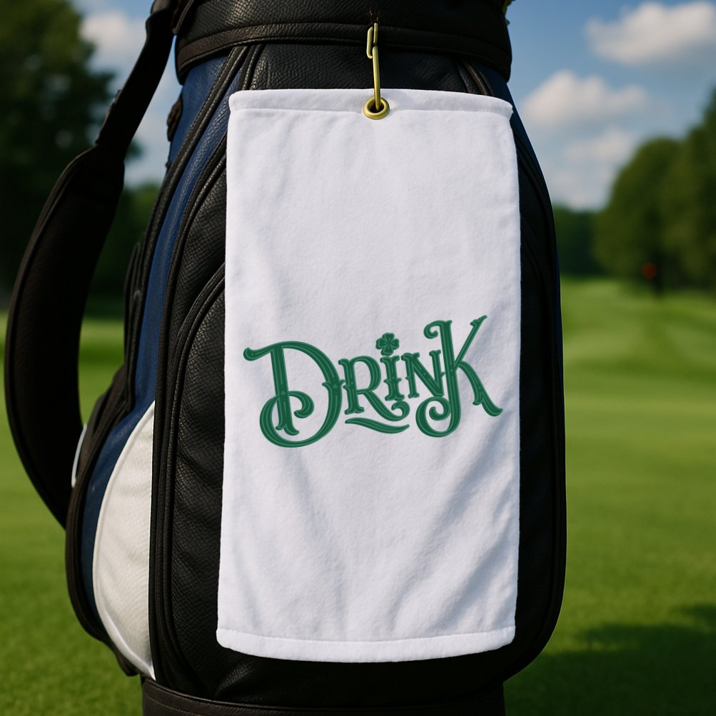 Drink St Patricks Day Festive Golf Towel