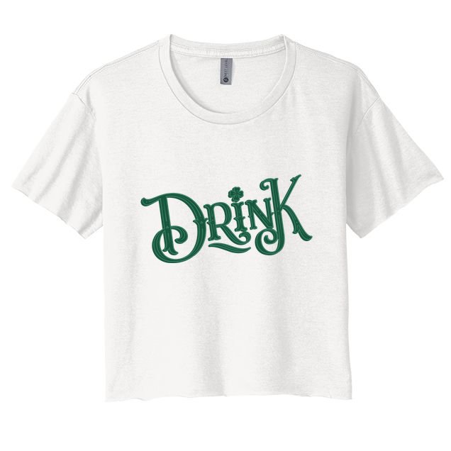 Drink St Patricks Day Festive Crop Top