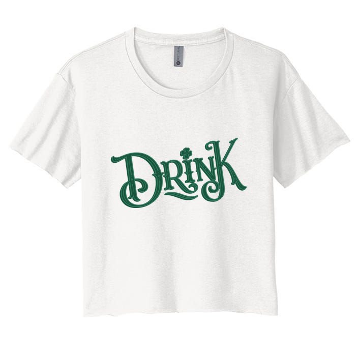 Drink St Patricks Day Festive Crop Top