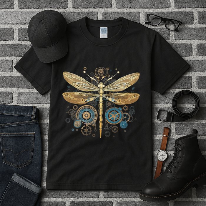 Dragonfly Steam Punk Insect Art Engineer Steampunk Dragonfly Tall T-Shirt